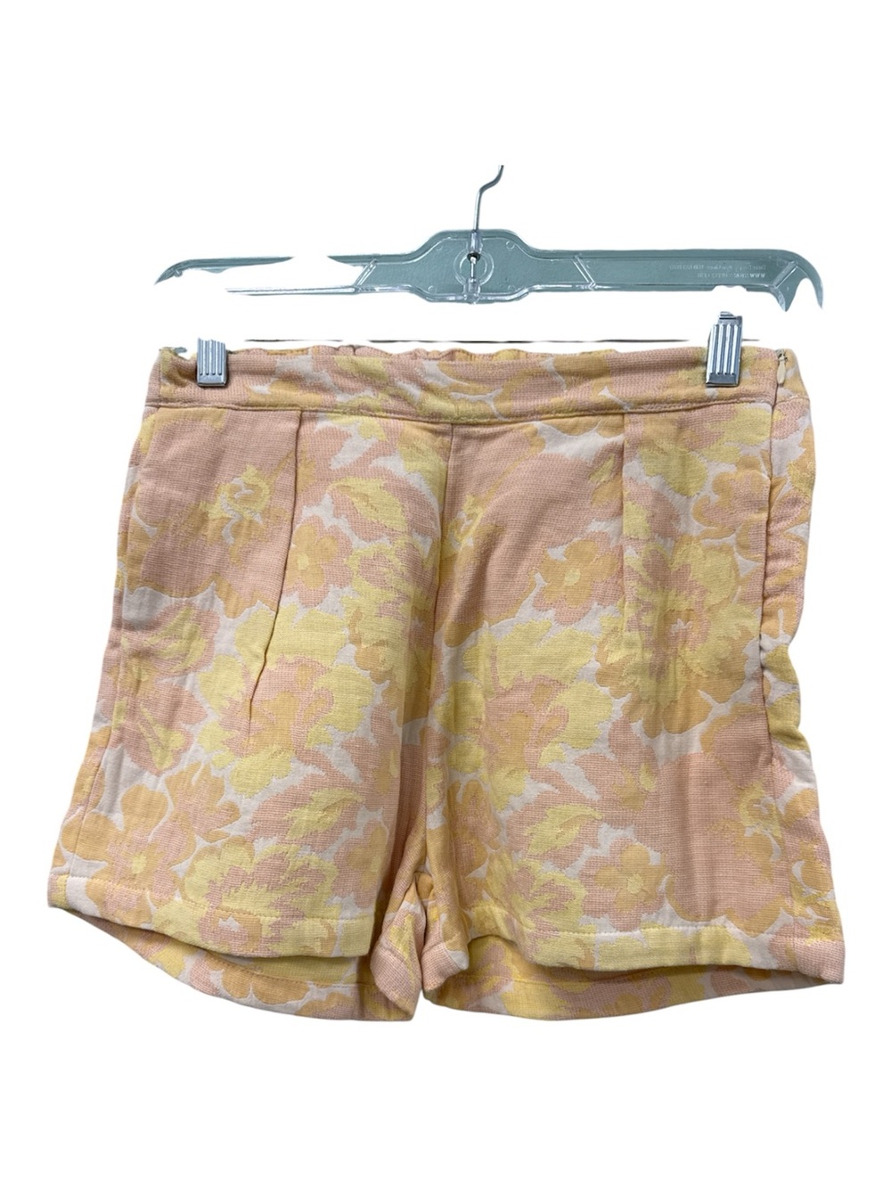 Society Peach & Yellow Floral Jacquard Women's Shorts